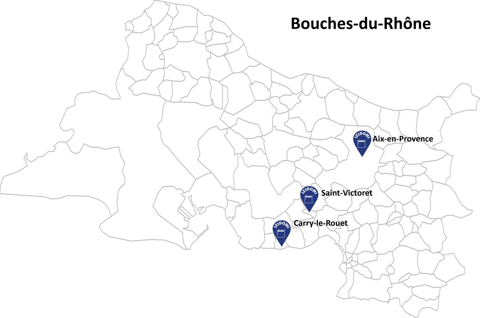 Carte du département des Bouches du Rhône